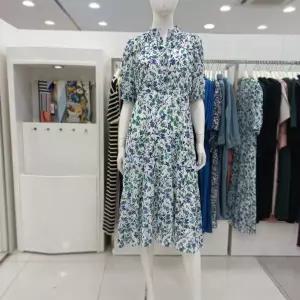 여성 A라인 쉬폰 플라워 시스루 여름 원피스JDU5WOP0280_US