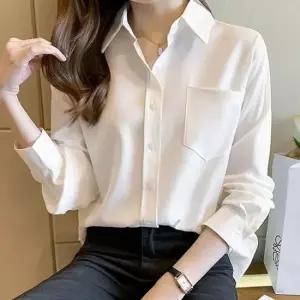 여성블라우스 베이직 포켓 셔츠 A라인 언발기장 직장인