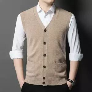 남성 울 말 도톰 넥 민소매 조끼 나시 카디건니트 KS1