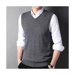 남친 캐주얼 울 니트 풀오버 조끼 기모 민소매 KS1