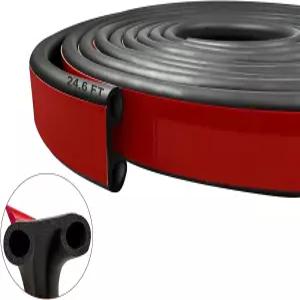 24.6피트 고무 날씨 테일게이트 씰 스트립은 픽업 트럭 캡 자동차 스트리핑 이중 전구 방진 소음 감소에