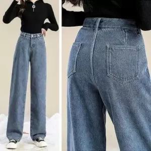 일자핏기모청바지 기모 깔끔 일자핏 청바지 하이웨 이스트 핏기모 겨울