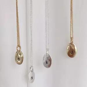 metal initial necklace (A~Z) Cxd6+4OtZ