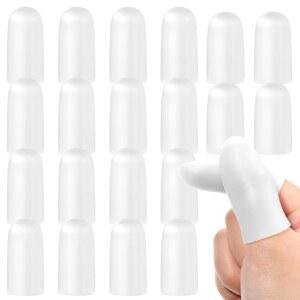 [미국배송] XLIUAX 20PCS 실리콘 핑거 프로텍터 젤 코트 금이 간 것을 치료하는 작은 손가락 끝 커버 캡 트리거 손 습진 깨짐을 위한 슬리브 엄지 보호 (클리어)