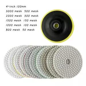 호환  10Pcs 4 인치 대리석 워터 스톤 다이아몬드 소프트 옥 연마 패드 플립 오버 패드 50-3000 그릿 샌드