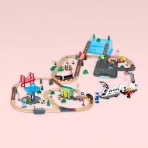 돌봄 교실 소근육발달 원목 레일 기차놀이 3종 세트 3살장난감