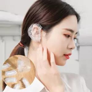 일회용 이어캡 비닐헤어캡 헤어캡 100매 가정용 업소용 일회용비닐헤어캡