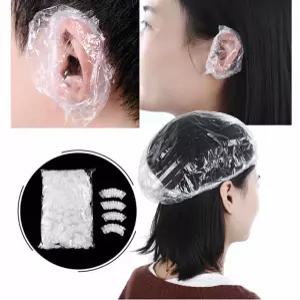 일회용 염색 일회용비닐캡 비닐 헤어 귀덮개 이어캡 헤어캡 100p 비닐캡