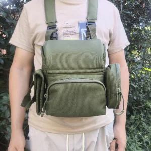 쌍안경 하네스 가방 가슴 팩 고글 앞주머니 야외 등산 망원경 보관 멀티 포켓 백팩