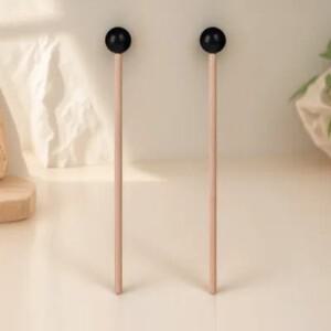 2개 고무팁 드럼 말렛 철강 텅 마림바 실로폰 벨 우드 핸들용 청정한 음질 컴팩트한