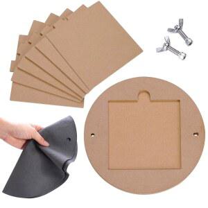 LEOLIO 도자기 휠 배트 시스템, 업그레이드된 12 u201D 원형 외부 도구 세트, 1pc Batmate 및 6팩 7 사각형 내부 배트, 포터 클레이 아티스트를 위한 휴대용 인서트가 있는 어댑터