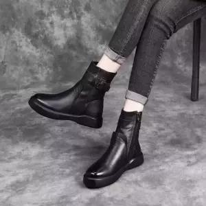 여성용 겨울 부츠 사이드 지퍼 따뜻한 부드러운 앵글부츠