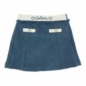 베네통키즈 트위드배색데님스커트 QASK03511 BL 주니어 아동 여아 신학기 청치마 간절기 봄 하객 천호 딜