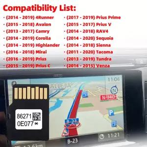 호환  최신 업데이트 OEM 86271-0E077 타 프리우스 4Runner 2025 네비게이션 SD 카드
