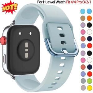 화웨이 호환 워치 FIT3/4 프로 스트랩용  실리콘 밴드 메탈 버클 스포츠 팔찌 fit3 2 1용 액세서리