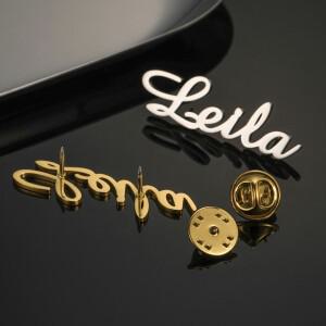 Lemegeton 맞춤 이름 브로치 스테인레스 스틸 핀 쥬얼리 맞춤형 로고 아기 여성 남성 정장 배지 아버지의