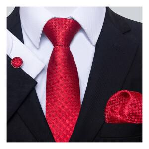 7.5 cm 실크 손수건 커프스 단추 세트 남성용 넥단색 빨간색 정장 의류 프린트 아버지의 날