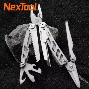 넥스툴 플래그십 프로 16in1 멀티툴 플라이어 교체 가능한 나이프 EDC 폴딩 가위 클립 다목적 휴대용