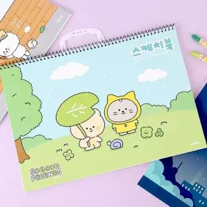 마리빙 손잡이 랜덤 3P 유치원 어린이집 미술용 초등학생 도톰한스케치북 두꺼운 35매
