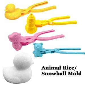 귀여운 오리 곰 모양 스노우볼 및 라이스 볼 메이커 클립  장난감 야외 플라스틱 겨울 눈 모래 몰드 도구 2