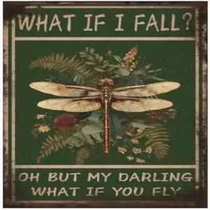 쿠드 히피 메탈 틴 사인 내가 넘어지면 어떻게 될까 빈티지 월 아트 영감 포스터 동기 부여 인용 레트로