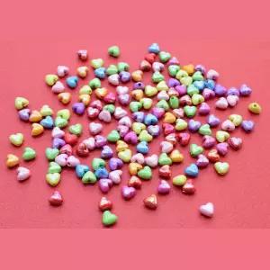 광택 하트 핸드폰 팔찌 만들기 꾸미기 비즈 2개 컬러비즈 여아비즈