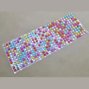 꾸미기 재료 네모 컬러 큐빅 스티커 0.6cmx2개 여아장난감 손녀선물