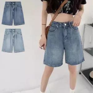 여성반바지 청반바지 데님 쇼츠 하이웨스트진 캐주얼
