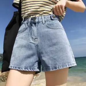 여성반바지 데님 청반바지 쇼츠 하이웨스트진 캐주얼 디자인