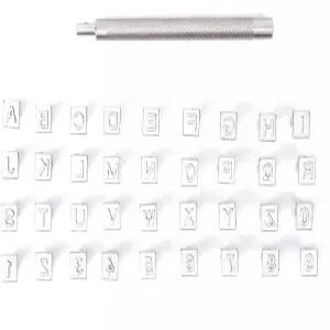 36PCS 알파벳 번호 스탬프 펀치 세트 DIY 가죽 공예 키트 내구성을 위한 스테인리스 스틸 소재 금속
