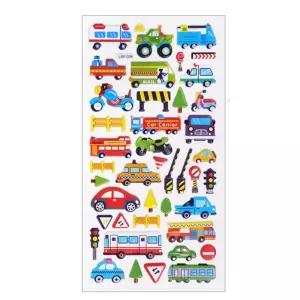 학습용 교통수단 일러스트 유아 볼록 스티커x3개 아이들이좋아하는