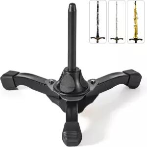 이븐백 플루트 클라리넷 스탠드 및 오보에용 휴대용 접이식 삼각대 목관 악기 스탠드(블랙)