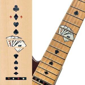 [미국배송] 기타용 인레이 스티커 프렛 마커 - 카드 놀이 블랙