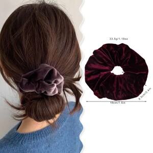 19cm 여성 큰 벨벳 탄성 헤어 밴드 여자 단색 무지 Scrunchies 넥여성 포니 테일 잡아 액세서리