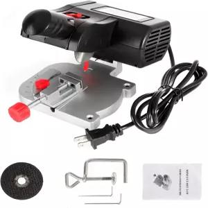 빔노바 미니 마이터 톱 전동 테이블 9 * 5.5 5.3 인치 벤치탑 컷오프 최대 45도 절단 12mm 비금속 10mm