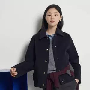 [매장정품] 빈폴 레이디스 울 헤링턴 숏 코트 - 네이비/BF5X30C02R