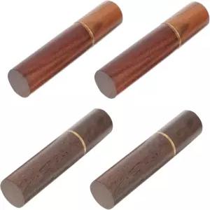 조조퍼니 4개 상자 재봉 보관 튜브 케이스 다용도 솔기 손 자수 개념 바늘 용기 공급 나무 블랙