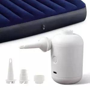 튜브 전동 USB 휴대용 에어매트 에어 물놀이 매트 화이트 펌프