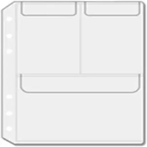 아르부야 5pcs/팩 커팅 다이 보관 가방 3포켓 스크랩북 스티커 포켓 스텐실 봉투 정리 페이지