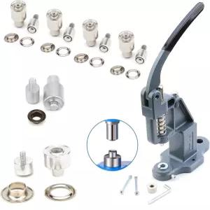 5가지 사이즈 세팅 다이가 포함된 아일렛 프레스 기계 - 필수 도구가 헤비 듀티 수동