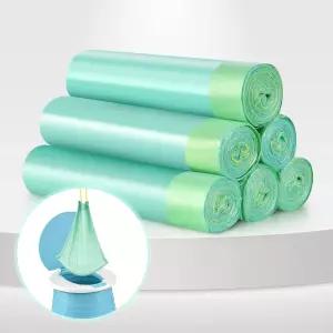 VISATOR 휴대용 여행용 변기 라이너 가방 드로스트링 포함 범용 90 PCS(18 * 20인치)(그린)