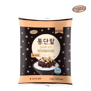 리치스 통단팥 골드 파우치 팥빙수 단팥 토핑 3kg 토핑  카페용 대용량 팥빙수 빙수 업소용