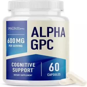 알파 GPC 600mg 뇌 및 기억 지원 보충제 정신 능력 집중력 명확성 고도로 정제된 파우더 비건 제형 비-GMO