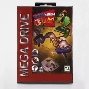 호환  신규 출시 Earthworm Jim 2 MD 게임 카드 16비트 BR 커버 세가 메가드라이브 제네시스 비디오 게임
