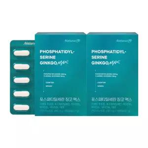 (정품) 네추럴라이즈 포스파티딜세린 징코 맥스 은행잎추출물 비타민B 아연 PS 60캡슐, 2개