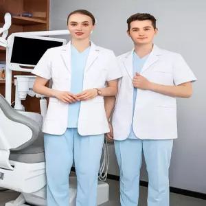 반팔 의사 가운 여의사 병원 약사 피부관리사 간호복