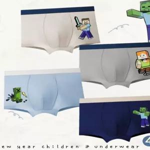 마인크래프트 캐릭터 팬티 사각 어린이 속옷 주니어 아동 키즈 남아 순면 평각 아기용