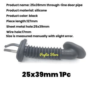 1Pc 25x39mm 자동차 하네스 배선 도어 튜브 고무 슬리브 방진 보호 타원형 검정색