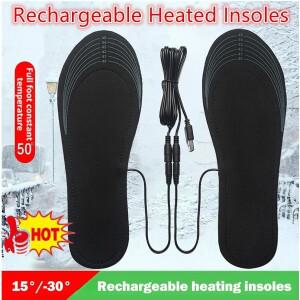 USB 충전식 발열 깔창  조절 가능 온도 3단계 전기 발 워머 겨울 야외 스키 하이킹 캠핑용