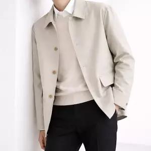 [바쏘옴므]남성 간절기 세미오버핏 하프트렌치코트WSY5-CC12-ABG